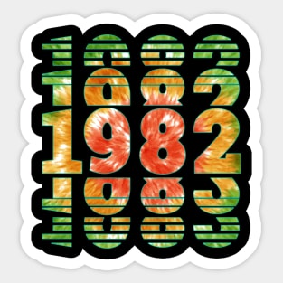 Tie Dye 1982 Birthday Sticker